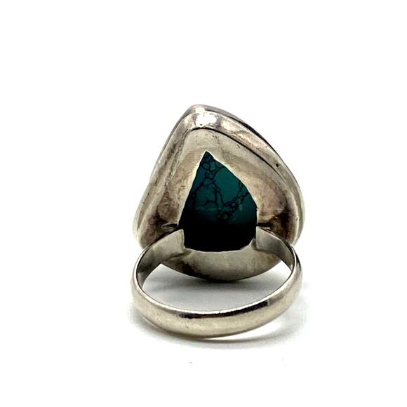 Sterling Silver Turquoise Carolyn Pollack Statement Ring - Picture 2 of 5